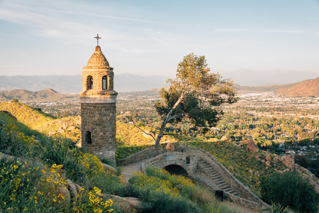 The World Peace Bridge on Mount Rubidoux, in Riverside, Californiaの写真素材