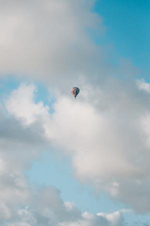 Clouds and hot air balloon in Del Mar, San Diego County, Californiaの写真素材