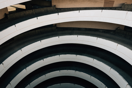 Parking garage ramp spiral in downtown San Diego, Californiaの写真素材