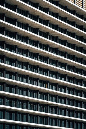 Architectural details of the Los Angeles Department of Water and Power John Ferraro Office Building...