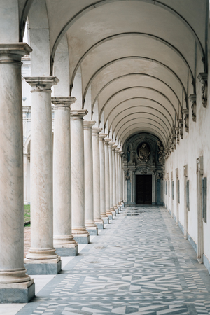 Arches at Certosa di San Martino, in Naples, Italyのeditorial素材