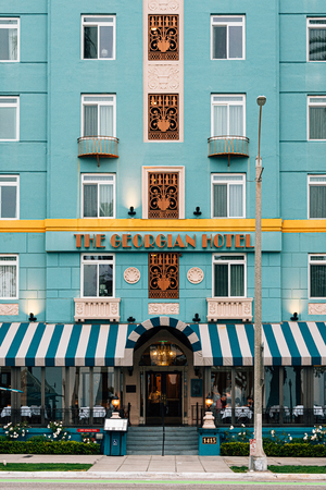The Georgian Hotel, an art deco building in Santa Monica, Los Angeles, Californiaのeditorial素材