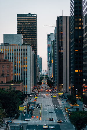 Cityscape view in downtown Los Angeles, Californiaのeditorial素材
