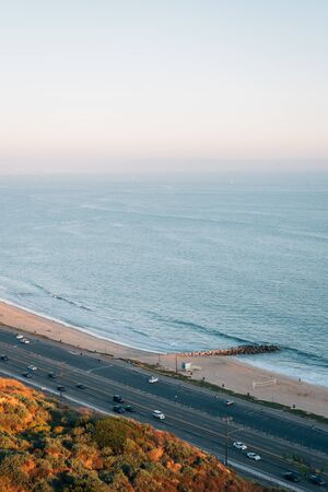 View of the Pacific Coast Highway in Pacific Palisades, California