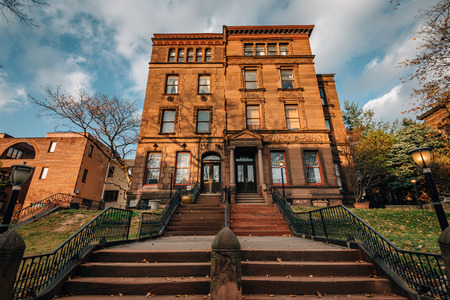 Stairs and houses in Spring Garden, Philadelphia, Pennsylvania.のeditorial素材