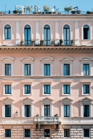 Pink building at Piazza della Rotonda, in Rome, Italy.のeditorial素材