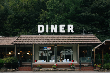 The Phoenicia Diner, in Phoenicia, in the Catskill Mountains, New Yorkのeditorial素材