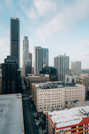 Cityscape skyline view of downtown Los Angeles, Californiaのeditorial素材