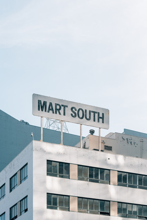 Mart South sign, in the Fashion District, Los Angeles, Californiaのeditorial素材