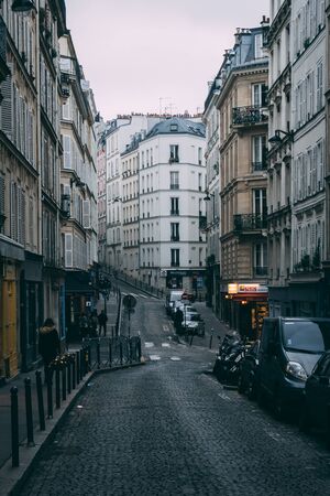 A street scene in Paris, Franceのeditorial素材