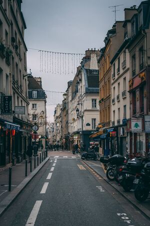 Rue Mouffetard, in the Latin Quarter (5th arrondissement), Paris, Franceのeditorial素材