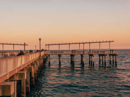 The pier at sunset in Coney Island, Brooklyn, New York Cityの写真素材