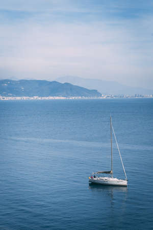 A boat sailing on the water, Amalfi Coast, Campania, Italy