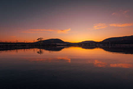 Sunset on Annsville Creek, at Annsville Preserve Park, Peekskill, Hudson Valley, New York