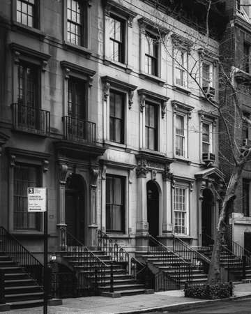 Brownstones in the Upper East Side, Manhattan, New York Cityの写真素材