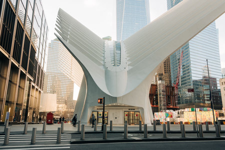 The exterior of the Oculus, in the Financial District, Manhattan, New York Cityのeditorial素材