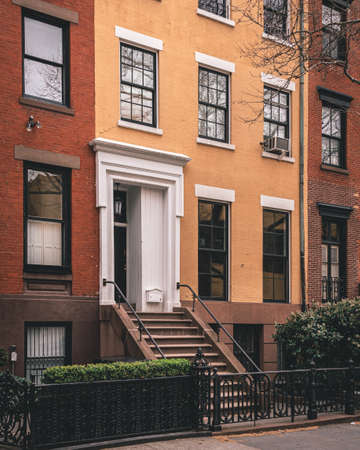 Brick residential buildings in the West Village, Manhattan, New York City