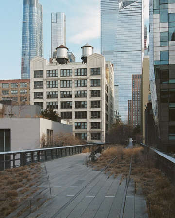 The High Line and modern architecture in Chelsea, Manhattan, New York City