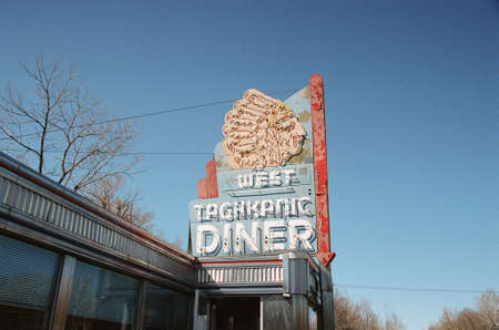 The West Taghkanic Diner sign, in Ancram, the Hudson Valley, New Yorkの写真素材