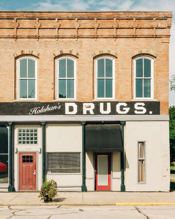 Holohans Drugs, in Mclean, on Route 66 in Illinoisの写真素材