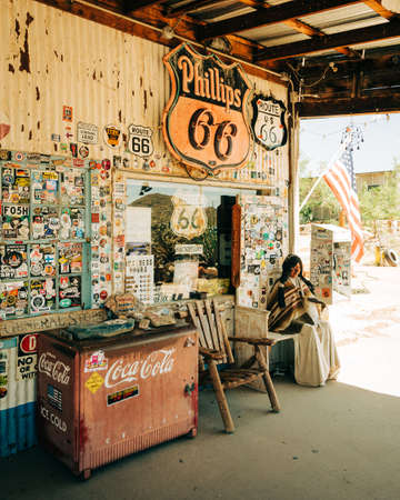 Hackberry General Store, on Route 66 in Arizonaの写真素材