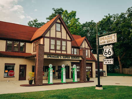 Spragues Super Service on Route 66, in Normal, Illinois
