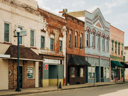 Architecture in Lincoln, a town on Route 66 in Illinoisの写真素材