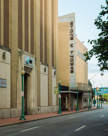 Old Stone & Thomas sign in downtown Charleston, West Virginiaの写真素材