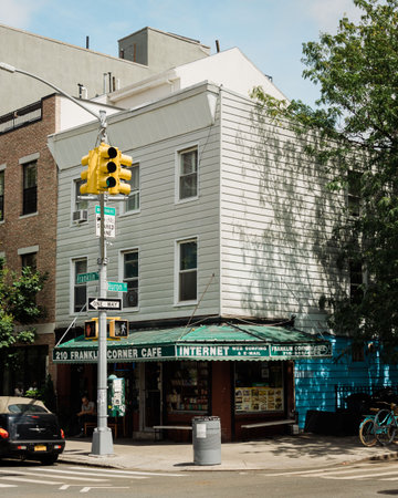 Franklin Corner Cafe, in Greenpoint, Brooklyn, New York Cityの写真素材