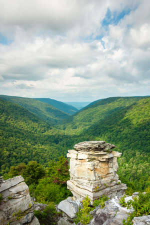 View from Lindy Point, at Blackwater Falls State Park near Davis, West Virginiaの写真素材
