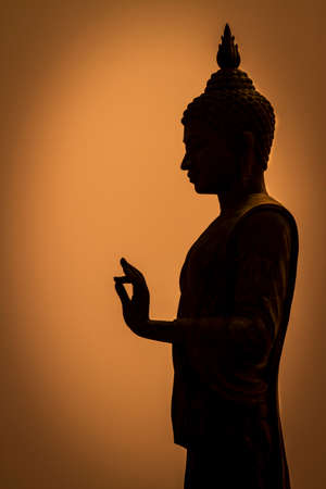 Hand of an ancient Buddhaの写真素材