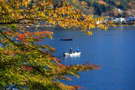 Beautiful Lake Kawaguchiko, Japanの写真素材