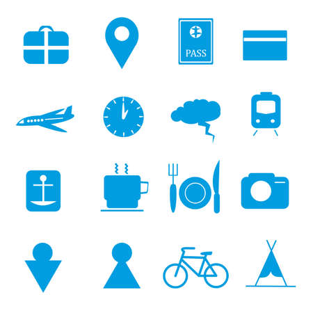 traveling and transport setのイラスト素材