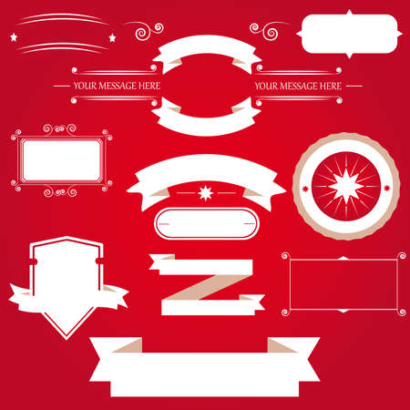 set of labels and buttonsのイラスト素材