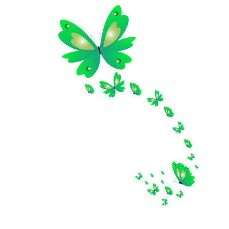 beautiful blue butterflies, isolated on a whiteのイラスト素材