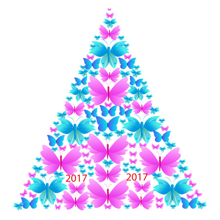 Christmas tree, holiday cardのイラスト素材