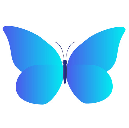 blue butterflies, isolated on a whiteのイラスト素材