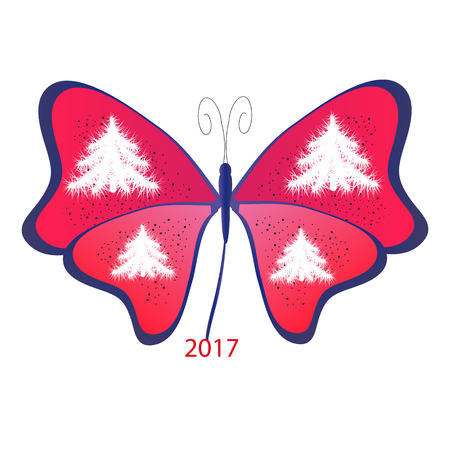 beautiful butterflies, isolated on a whiteのイラスト素材