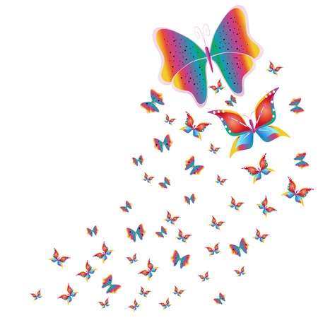 beautiful butterflies, isolated on a whiteのイラスト素材
