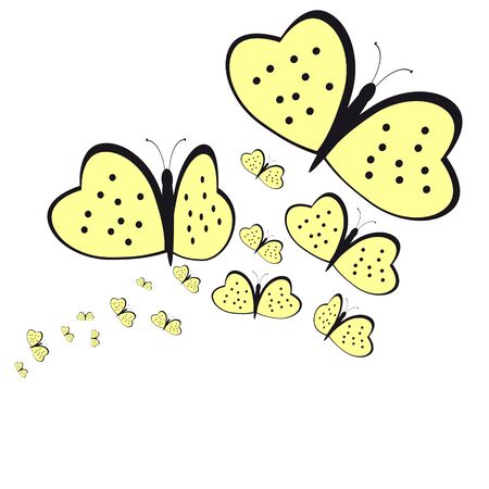 beautiful  butterflies, isolated on a whiteのイラスト素材