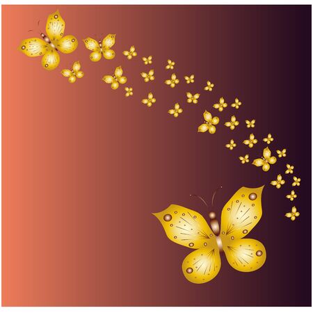 beautiful butterflies, isolated on a whiteのイラスト素材