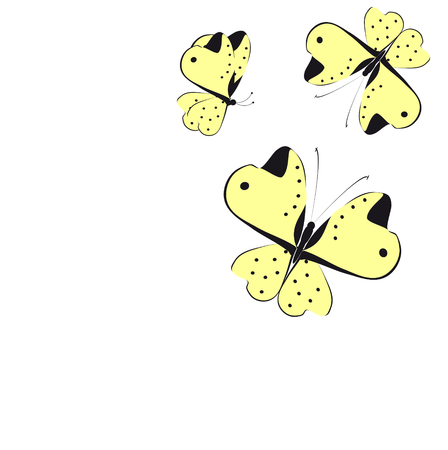 beautiful butterflies, on a whiteのイラスト素材