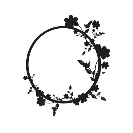beautiful black flowers, isolated on a whiteのイラスト素材