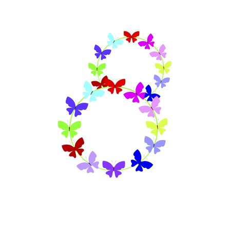 color beautiful butterflies, isolated on a whiteの写真素材