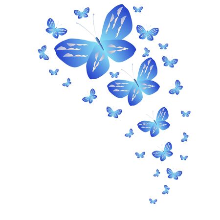 beautiful butterflies, blue,isolated on a whiteのイラスト素材