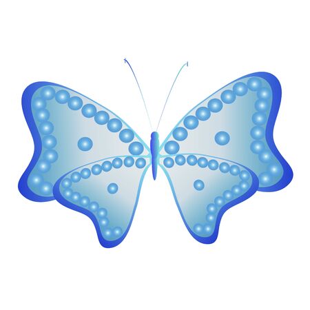 beautiful butterflies, blue,isolated on a whiteのイラスト素材