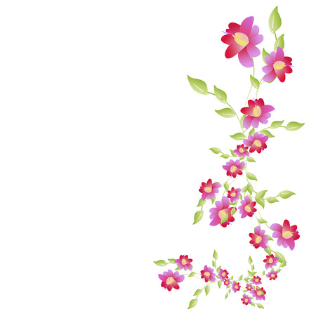 beautiful color flowers, isolated on a whiteのイラスト素材