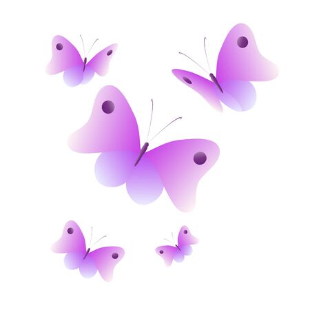 Beautiful pink butterflies,isolated on a whiteのイラスト素材