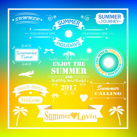 Summer time background with textのイラスト素材