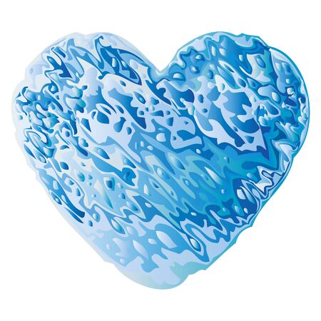 Valentine heart made of blue waterのイラスト素材